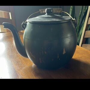 Vintage Cookie Jar 1960 made in USA McCoy "KOOKIE KETTLE" Black Tea Pot Pottery
